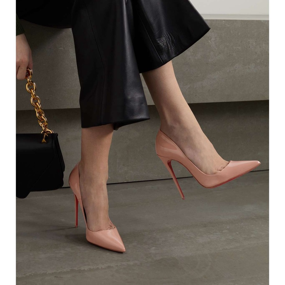 Christian Louboutin Beige Patent Leather Heels